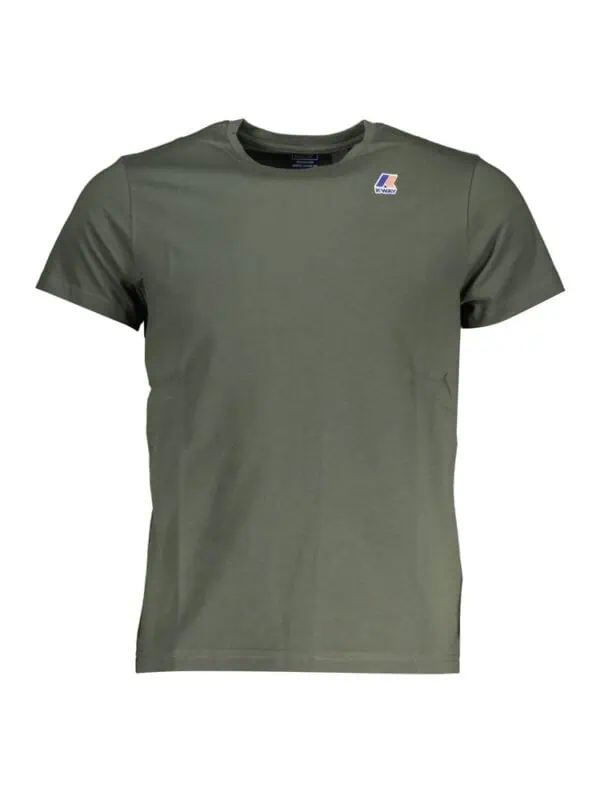 K-Way men's casual olive green T-shirt with logo patch, lightweight and stylish for everyday wear.