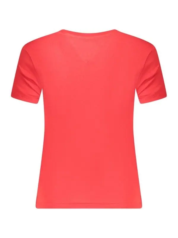 Red casual short-sleeve t-shirt for women, soft cotton fabric, stylish and comfortable, perfect for everyday wear and casual outings.