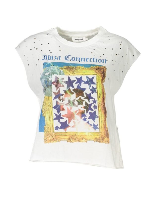 Desigual White Cotton Women TShirt