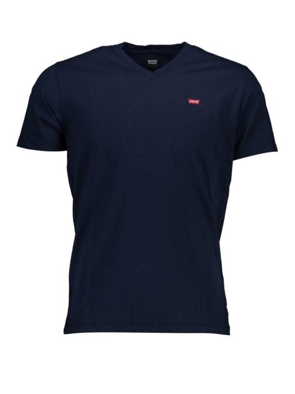 Levi's navy blue V-neck casual T-shirt with small red logo on chest.