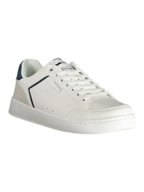 White luxury sneaker with navy accents, stylish and comfortable, perfect for casual and sporty looks. Designed with premium materials for a sleek, modern appearance.