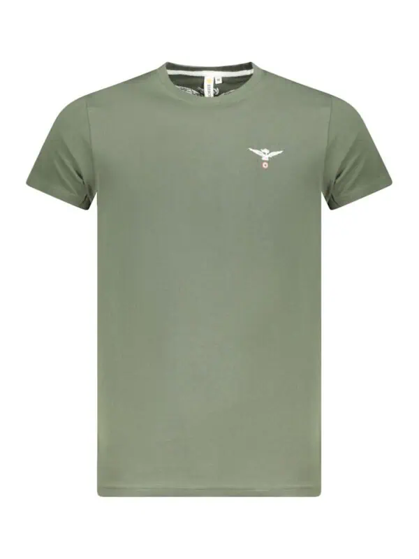 Olive green military-inspired graphic t-shirt with eagle emblem, casual crew neck design, perfect for stylish everyday wear, made from comfortable soft fabric.