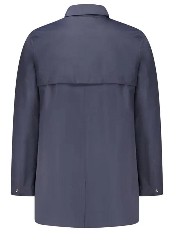 Lux Brands men's navy blue trench coat with a classic design, waterproof material, and adjustable cuffs for a sophisticated and functional outerwear option.