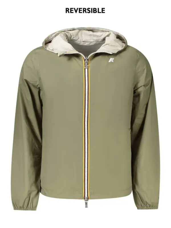 Reversible lightweight men's jacket with a hood, featuring a sleek design and functional durability for outdoor wear, available at Lux Brands.