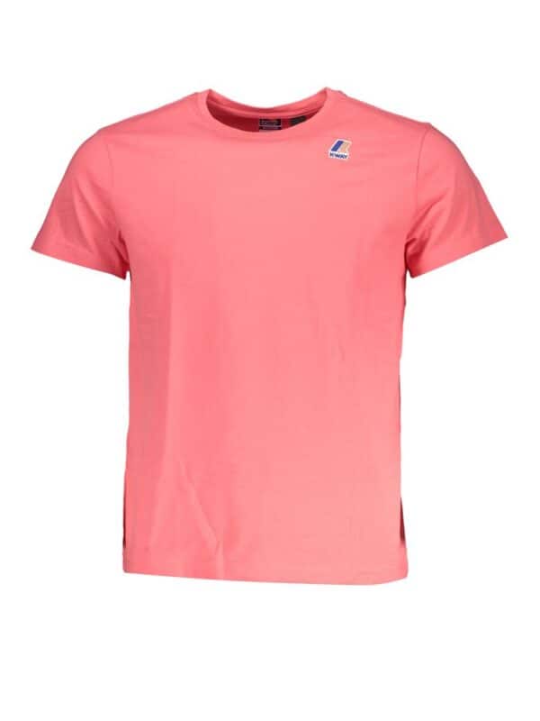 Pink casual t-shirt with K-Way logo on shoulder, perfect for stylish and comfortable everyday wear.