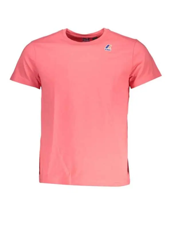 Pink casual t-shirt with K-Way logo on shoulder, perfect for stylish and comfortable everyday wear.