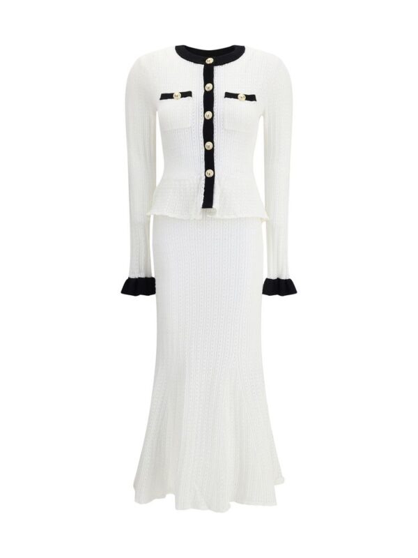 Self-Portrait Pointelle Knit Long Dress
