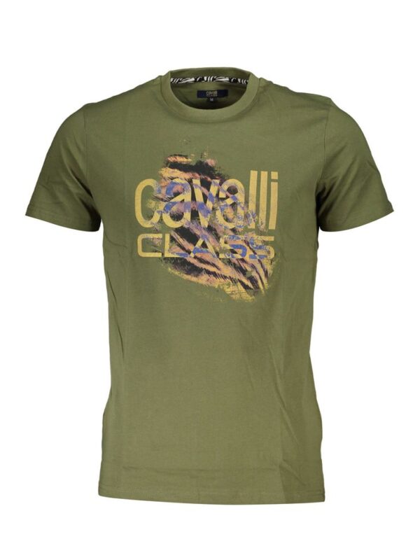Cavalli Class Green Cotton T-Shirt