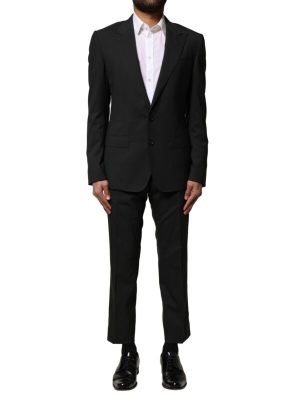 Dolce & Gabbana Black Wool 2 Piece Single Breasted Suit