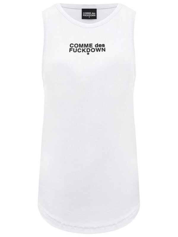 Comme Des Fuckdown White Cotton Tops & T-Shirt