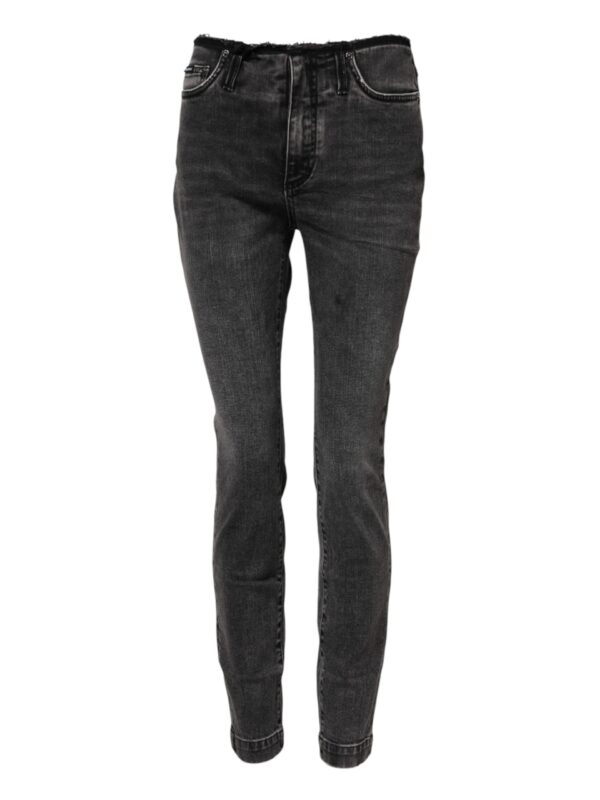 Dolce & Gabbana Gray Skinny Cotton Mid Waisted Denim Jeans