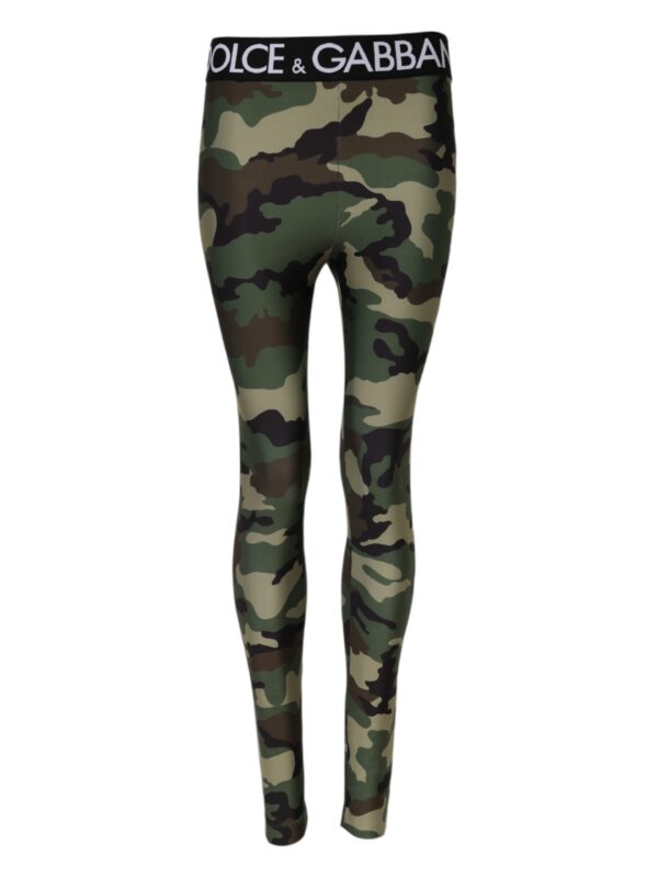 Dolce & Gabbana Multicolor Camouflage DG Waist Leggings Pants
