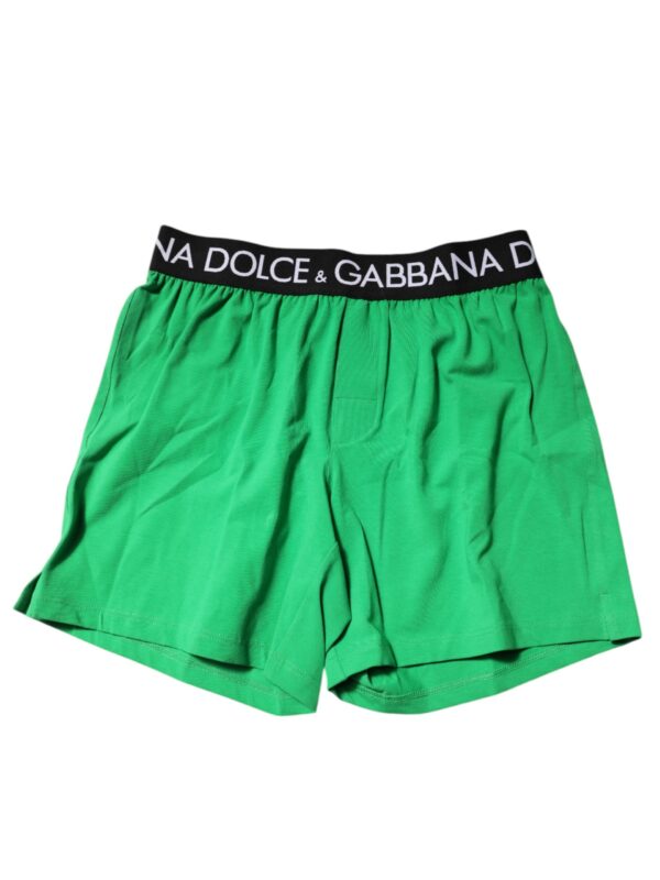 Dolce & Gabbana Green Cotton Regular Boxer Shorts Underwear