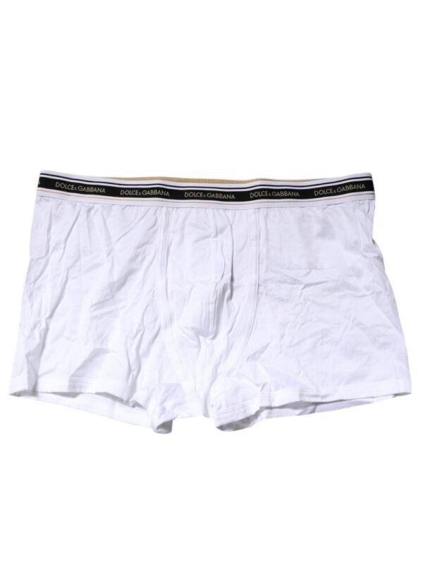 Dolce & Gabbana White Cotton Stretch Regular Boxer Underwear