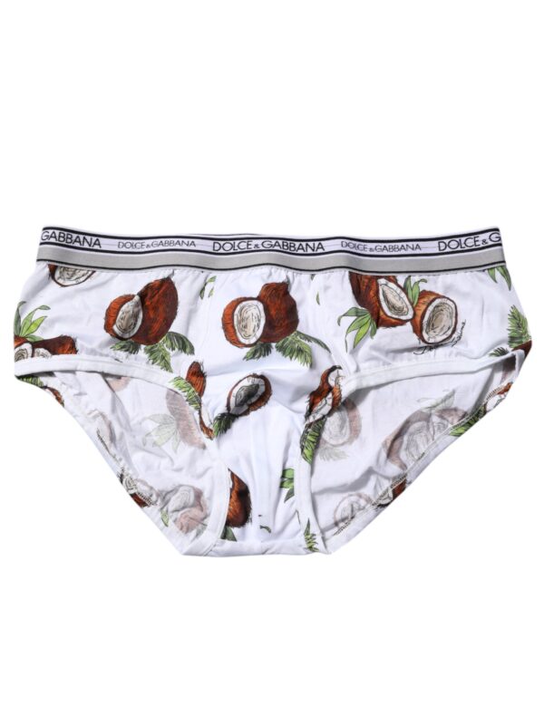 Dolce & Gabbana White Coconut Printed Regular Brief Underwear