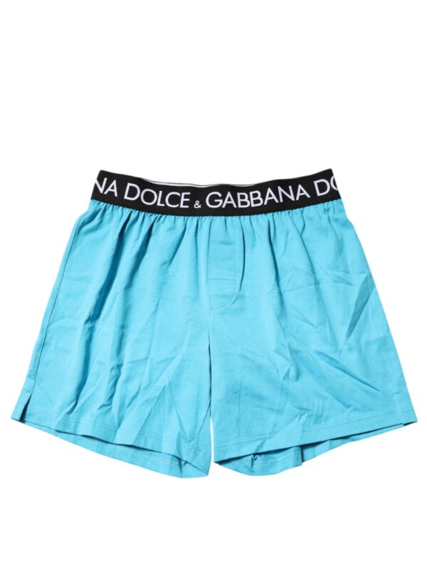 Dolce & Gabbana Blue Logo Waist Regular Boxer Shorts Underwear