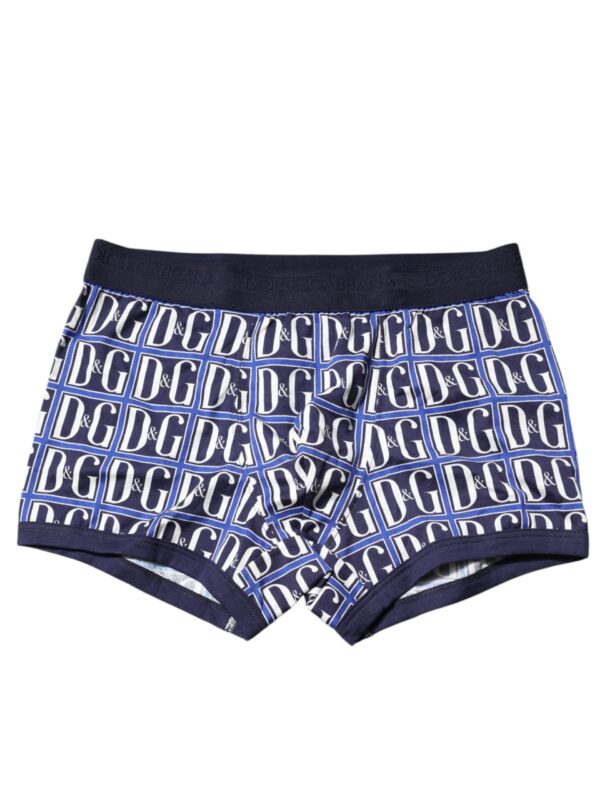 Dolce & Gabbana Blue Logo Print Regular Boxer Brief Underwear