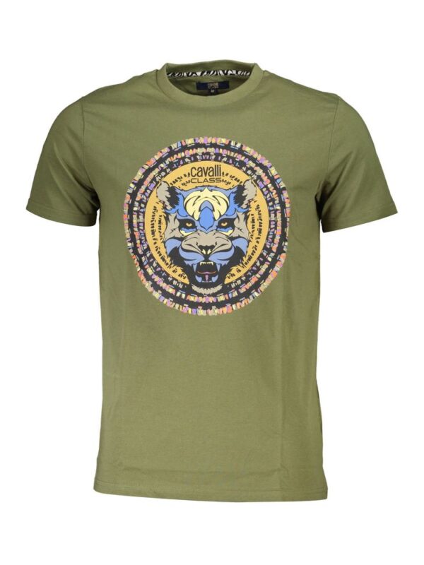 Cavalli Class Green Cotton T-Shirt