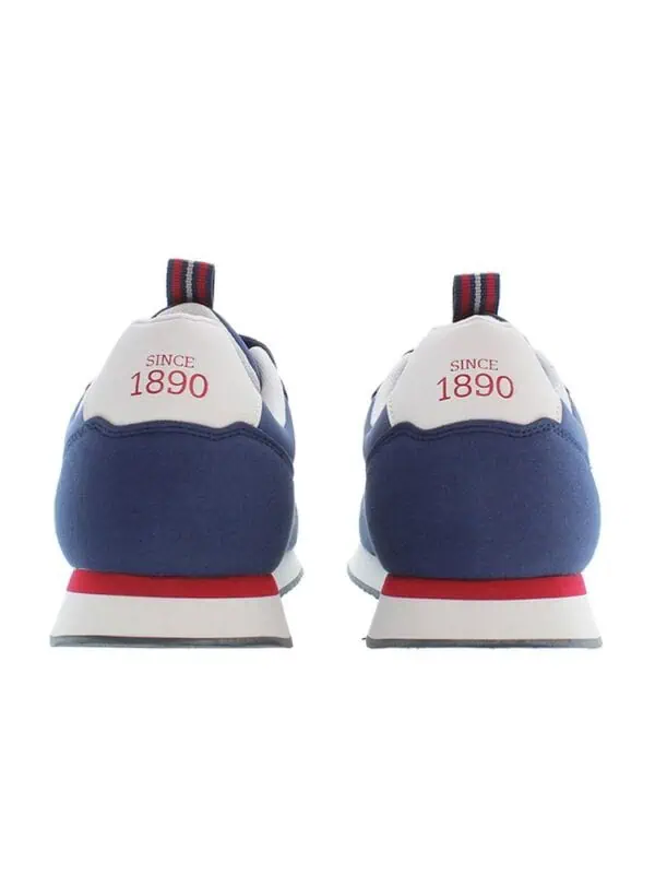 Red, white, and blue sneakers with "Since 1890" branding on the heel, featuring a modern design and comfortable fit.
