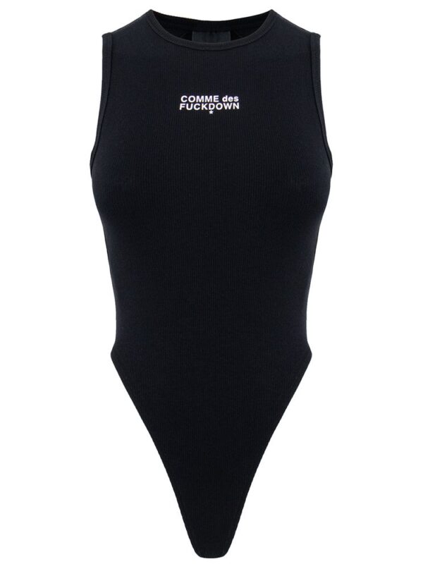 Comme Des Fuckdown Black Cotton Tops & T-Shirt