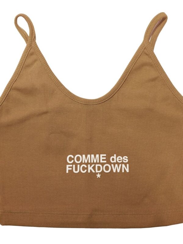 Comme Des Fuckdown Brown Cotton Tops & T-Shirt