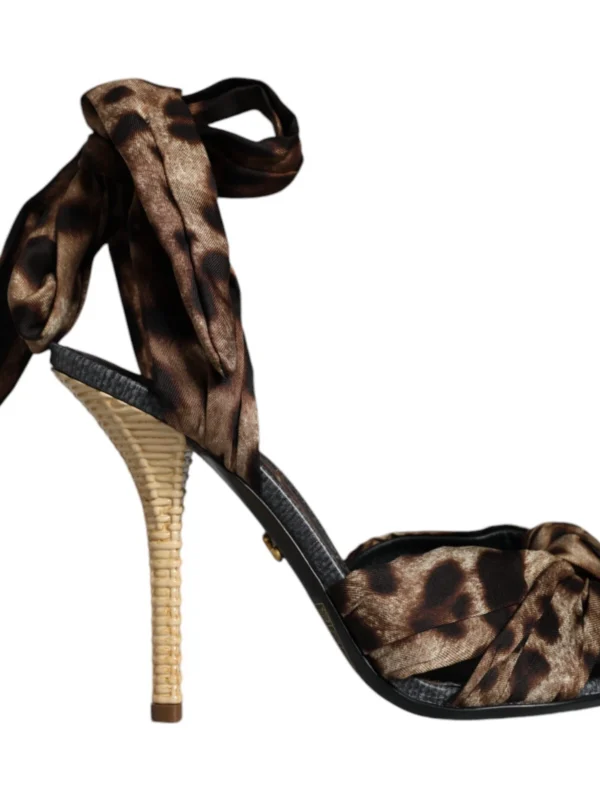 Dolce & Gabbana Brown Leopard Keira Heels Sandals Shoes