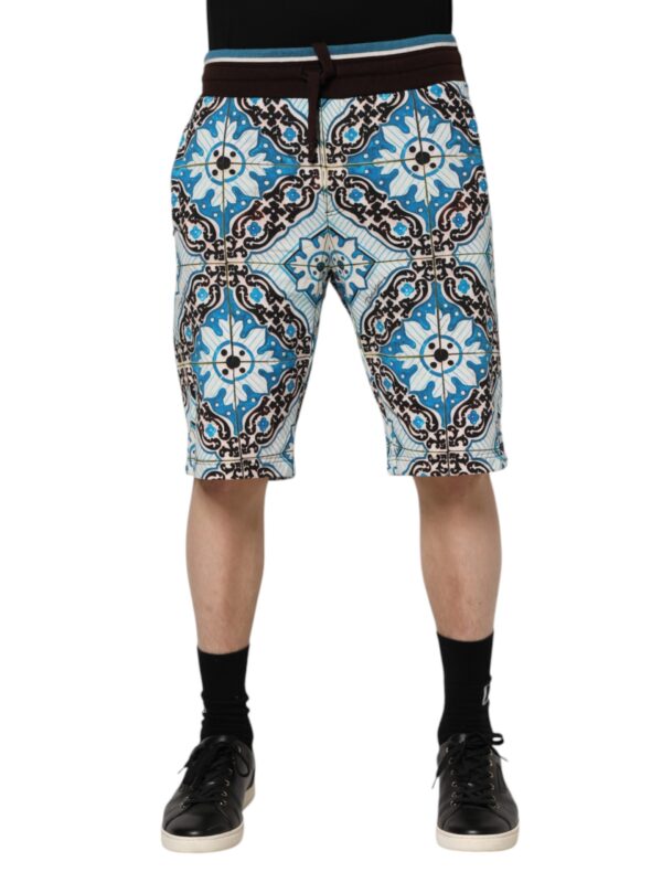 Dolce & Gabbana Multicolor Cotton Maiolica Print Bermuda Shorts