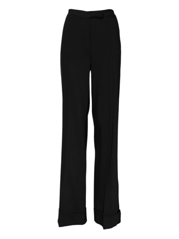 Dolce & Gabbana Black Wool High Waist Flared Pants