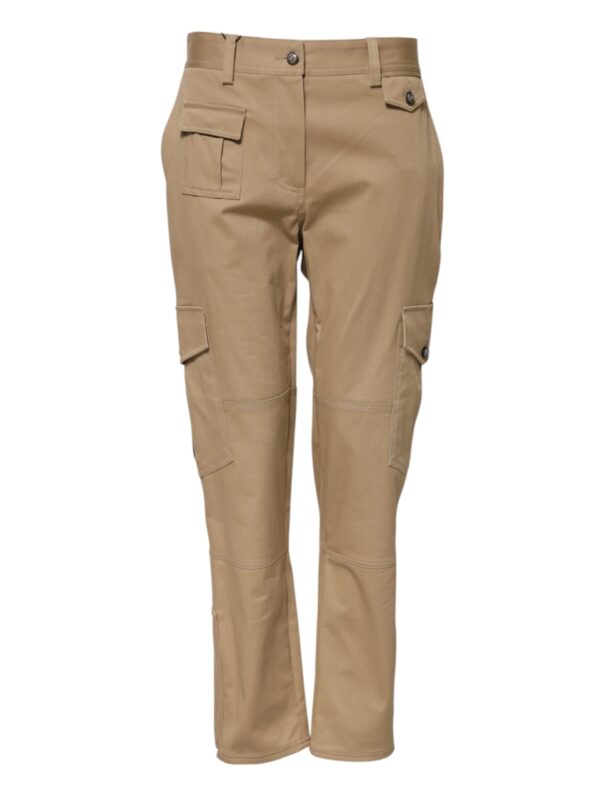 Dolce & Gabbana Beige Mid Waist Cargo Tapered Pants