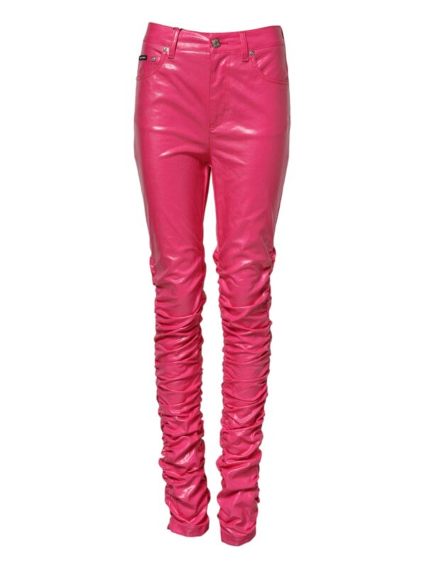 Dolce & Gabbana Pink Cotton High Waisted Skinny Denim Jeans