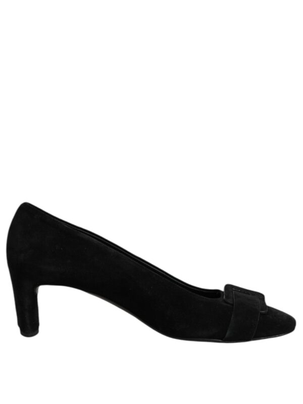 DEL CARLO Black Suede Leather Slip On High Heels Pump Shoes