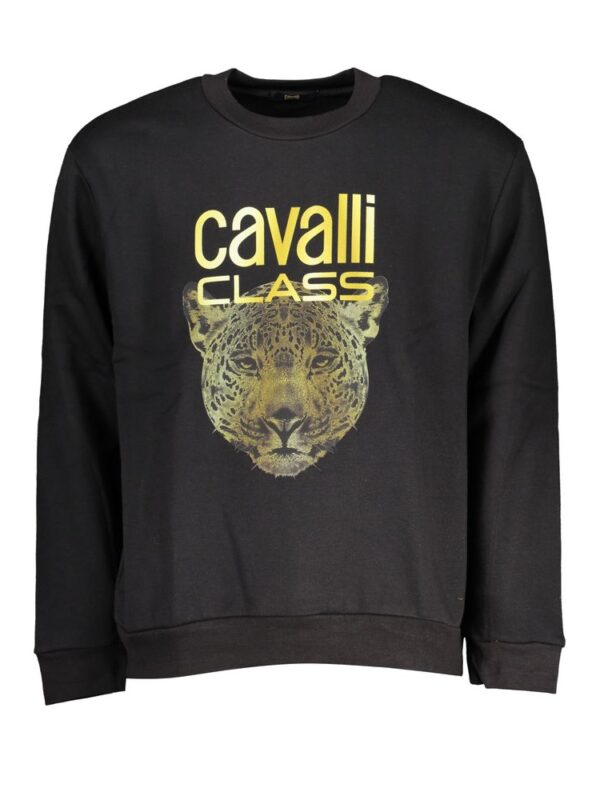 Cavalli Class Black Cotton Sweater