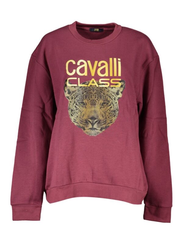 Cavalli Class Purple Cotton Sweater