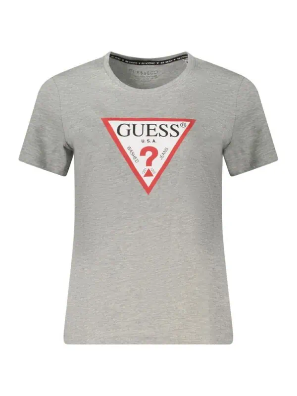 GESS logo t-shirt, casual grey tee with iconic triangular logo design, perfect for everyday wear and stylish streetwear looks.