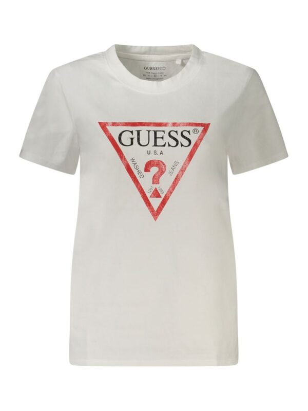 Guess Jeans White Cotton Tops & T-Shirt