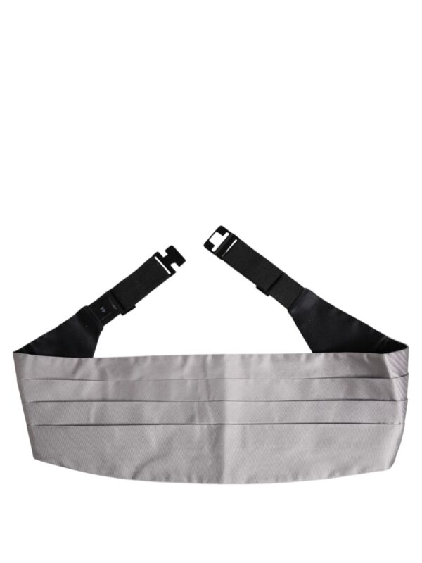 Dolce & Gabbana Gray Men 100% Silk Belt Wide Waist Cummerbund