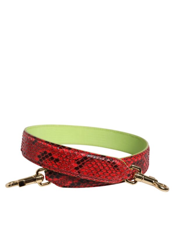 Dolce & Gabbana Red Exotic Leather Handbag Accessory Shoulder Strap