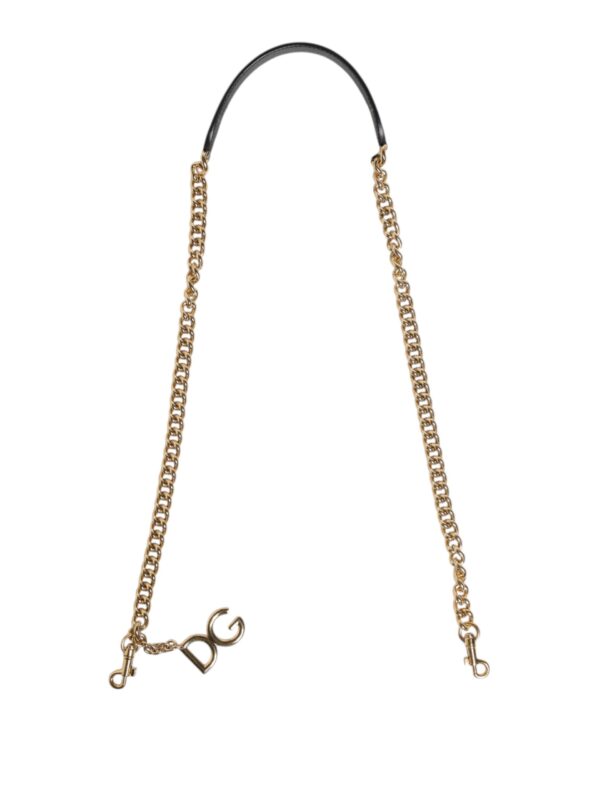 Dolce & Gabbana Brown Leopard Gold Brass Chain Accessory Shoulder Strap