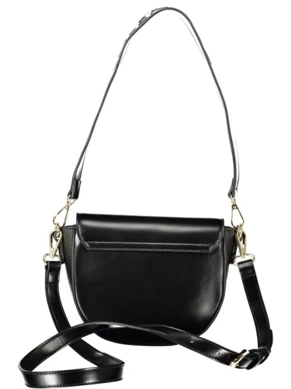 Lux Brands black leather shoulder bag with adjustable strap, stylish design, and high-quality finish for versatile fashion statement and everyday use.