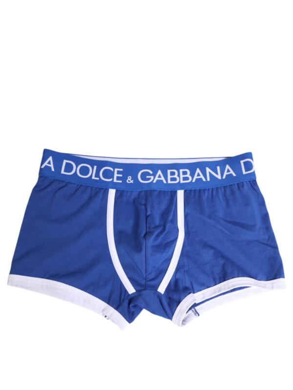 Dolce & Gabbana Blue Cotton Stretch Regular Boxer Underwear