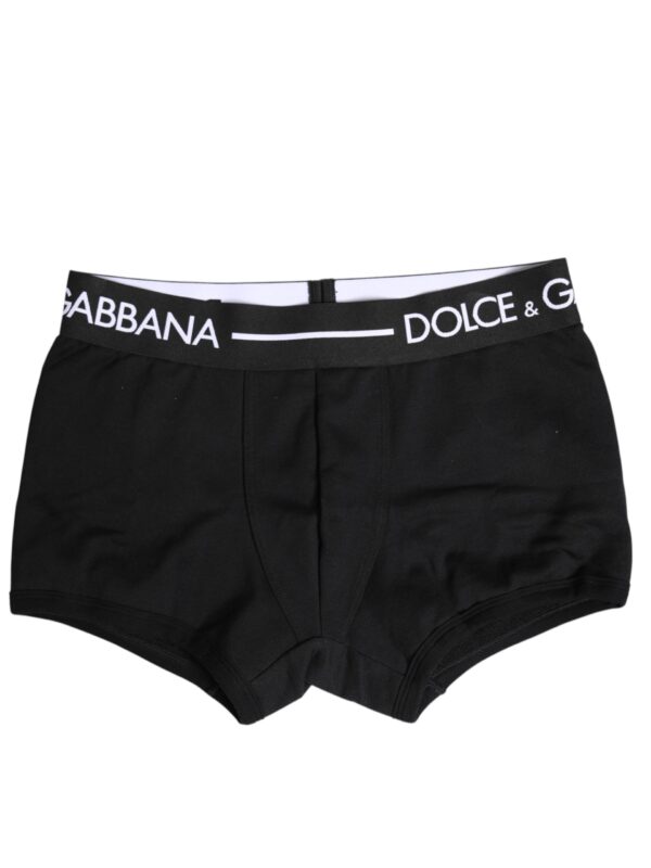 Dolce & Gabbana Black Cotton Stretch Regular Boxer Underwear