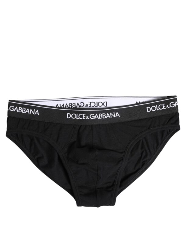 Dolce & Gabbana Black Cotton Stretch Regular Brief Underwear