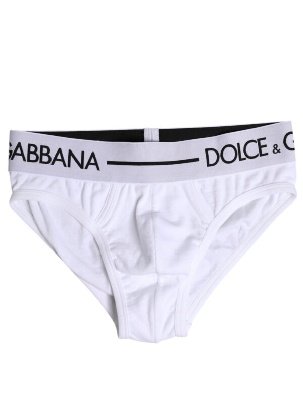 Dolce & Gabbana White Cotton Stretch Regular Brief Underwear