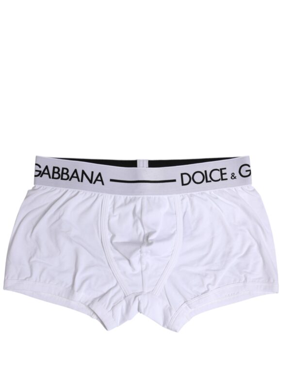 Dolce & Gabbana White Cotton Stretch Regular Boxer Underwear