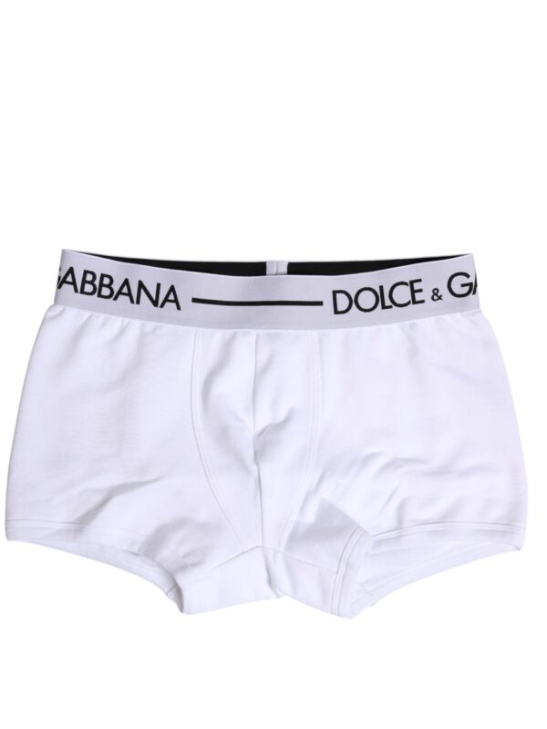 Dolce & Gabbana White Cotton Stretch Regular Boxer Underwear