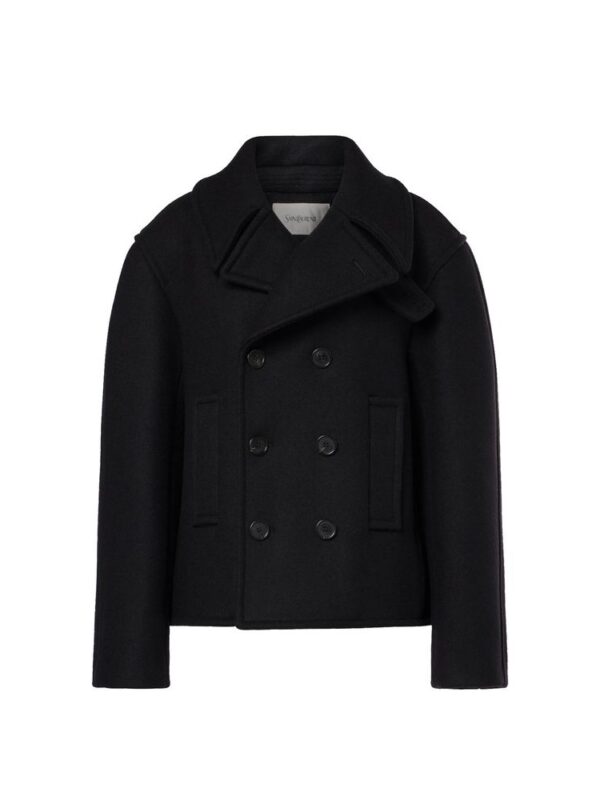 Saint Laurent Oversized Virgin Wool Peacoat