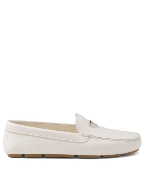 Prada Logo Leather Loafers