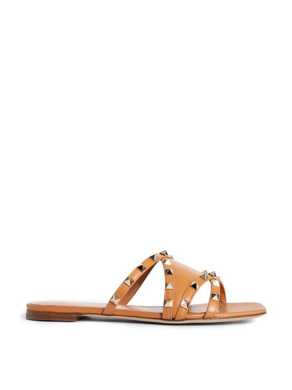 Valentino Garavani Rockstud Leather Flat Sandals