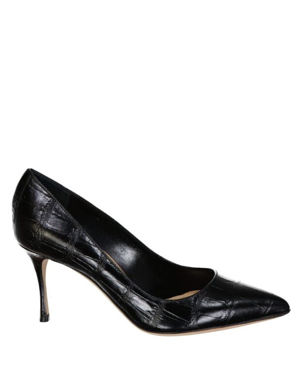 Sergio Rossi Godiva 075 Croc-Effect Leather Pumps