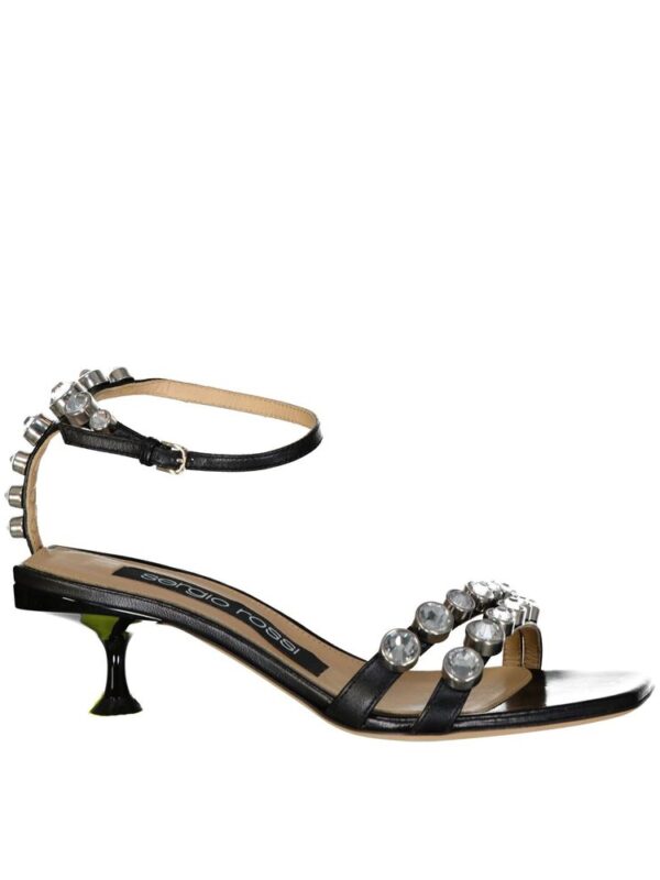 Sergio Rossi Leather Crystal Sandals